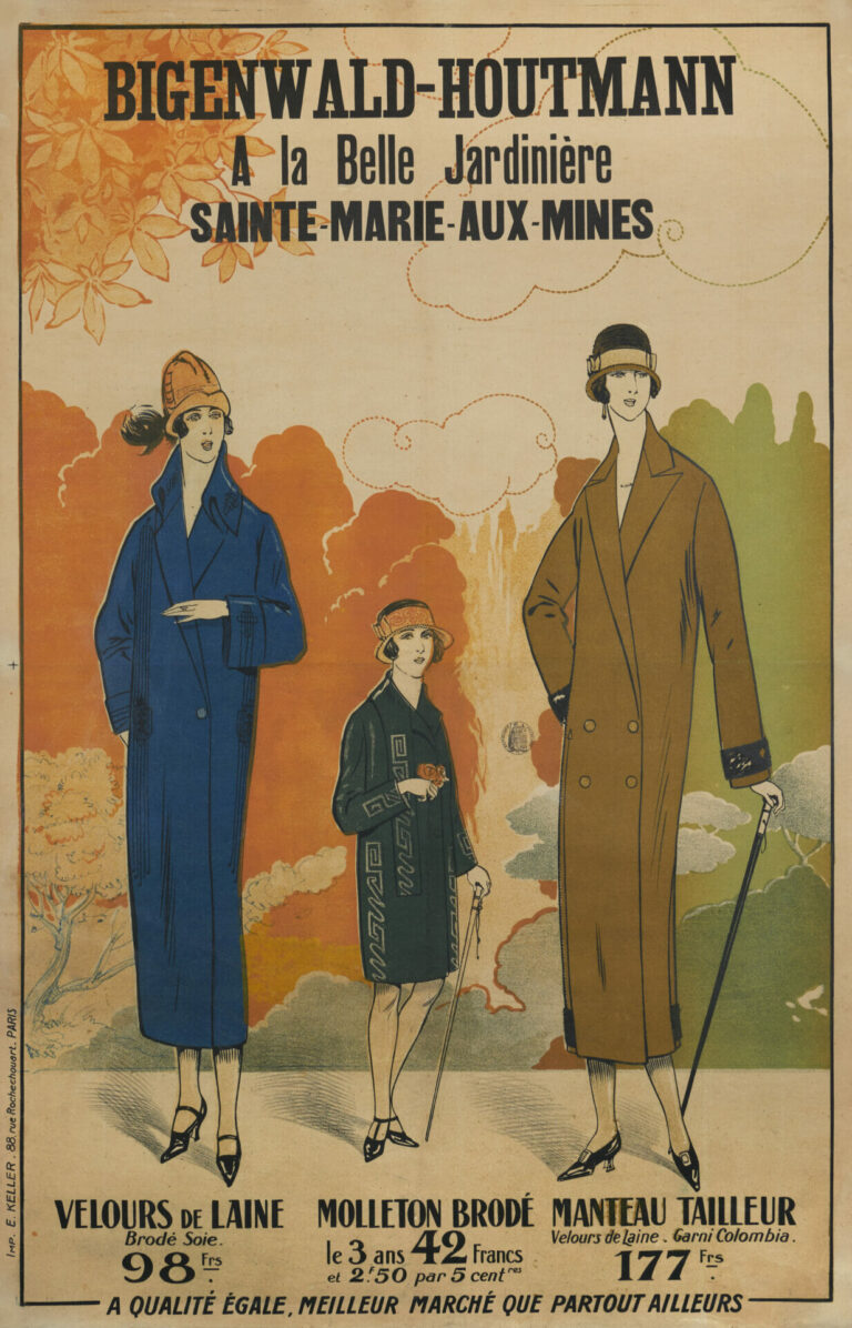 French Advertising Poster for Clothing Stores ‘Bigenwald Houtmann’ 1930’s