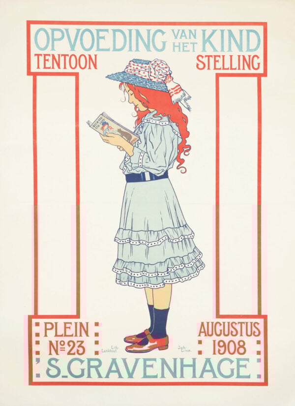 Art Deco Vintage Poster ‘Opvoeding Van Het Kind’ by Johannes Linse, 1908