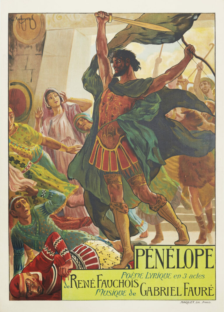 French Vintage Opera Poster for ‘Penelope’ by Rochgrosse, 1913