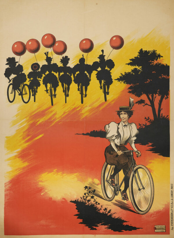 French Vintage Early 20th Century Bicycle Poster (Before Lettering), 1900s