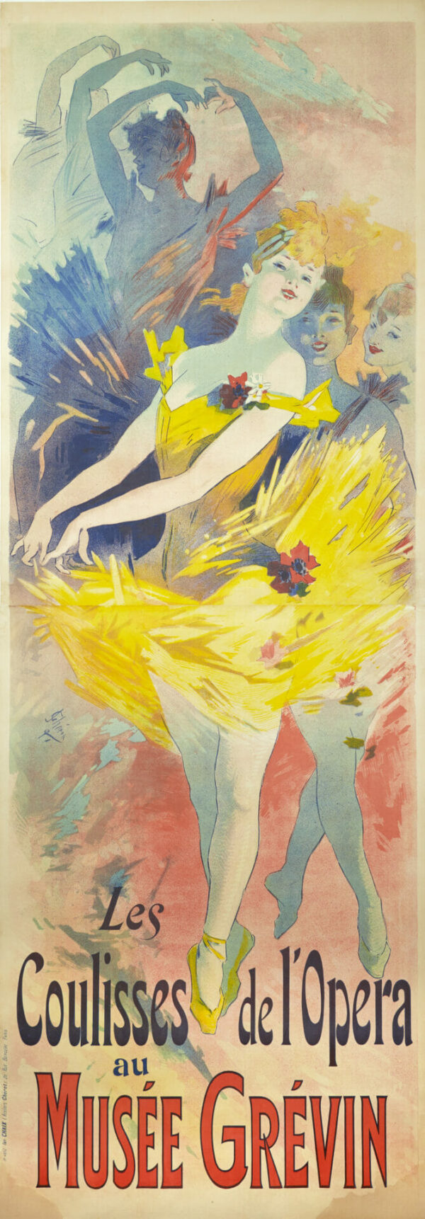 French Opera Vintage Poster ‘Coulisses de L’Opera au Musee Grevin’ by Cheret, 1891