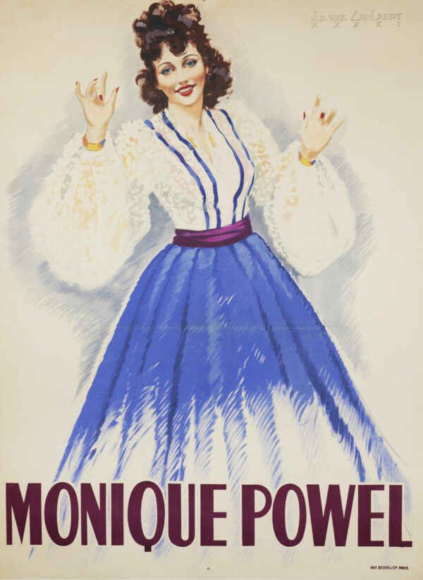 French Vintage Theatre Poster ‘Monique Powel’ by Jean-Dominque van Caulaert, 1941