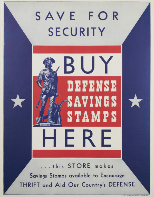 American WWII Bond Poster ‘Save For Security’, 1941