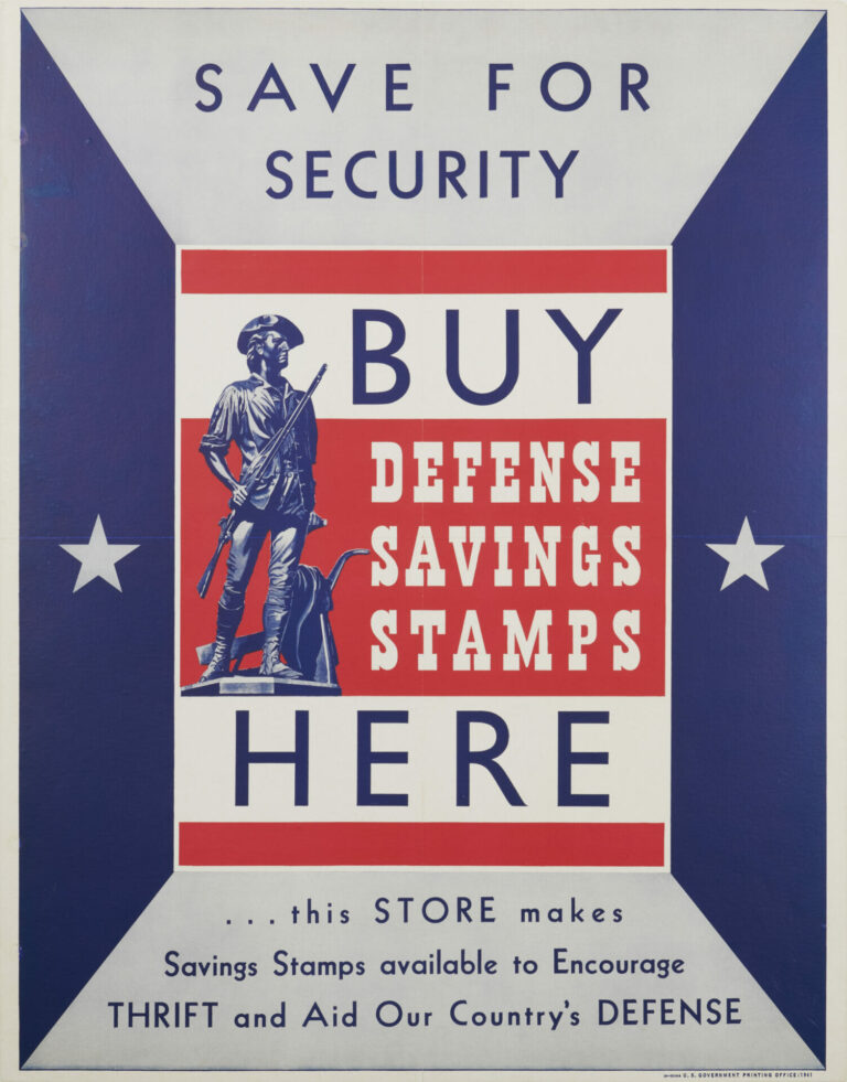 American WWII Bond Poster ‘Save For Security’, 1941