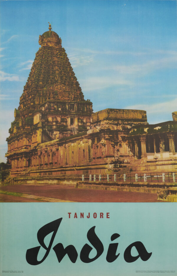 Indian Mid Century Travel Poster ‘Tanjore | India’, 1958