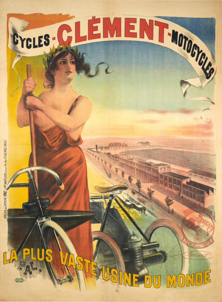 Poster « CLEMENT CYCLES Paris Art Nouveau Vintage Publicité Française Par Retroposters