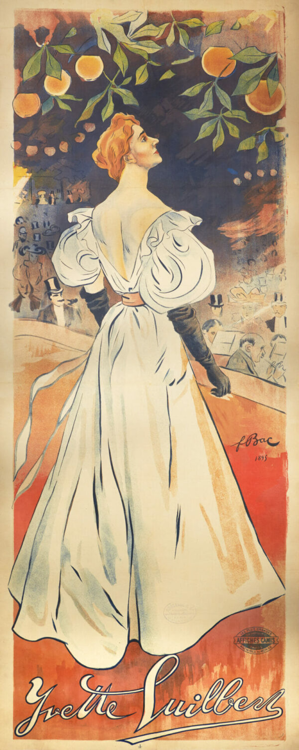 French Vintage Poster ‘Yvette Guilbert, by Bac, 1895