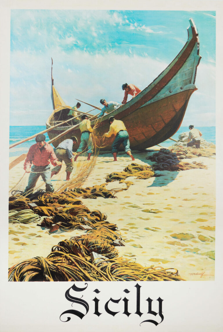Original Vintage Travel Poster ‘Sicily’ by Medcalf, 1950’s