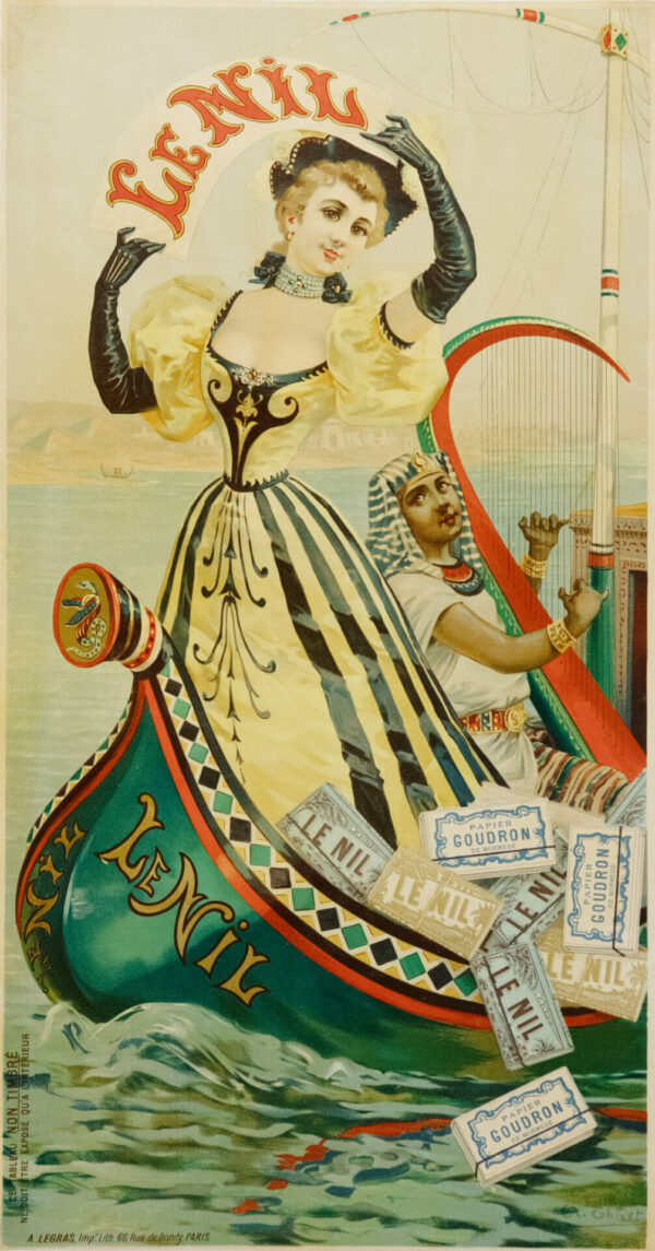 French Vintage Poster ‘Le Nil’ Tobacco Store by Caviet, 1890’s