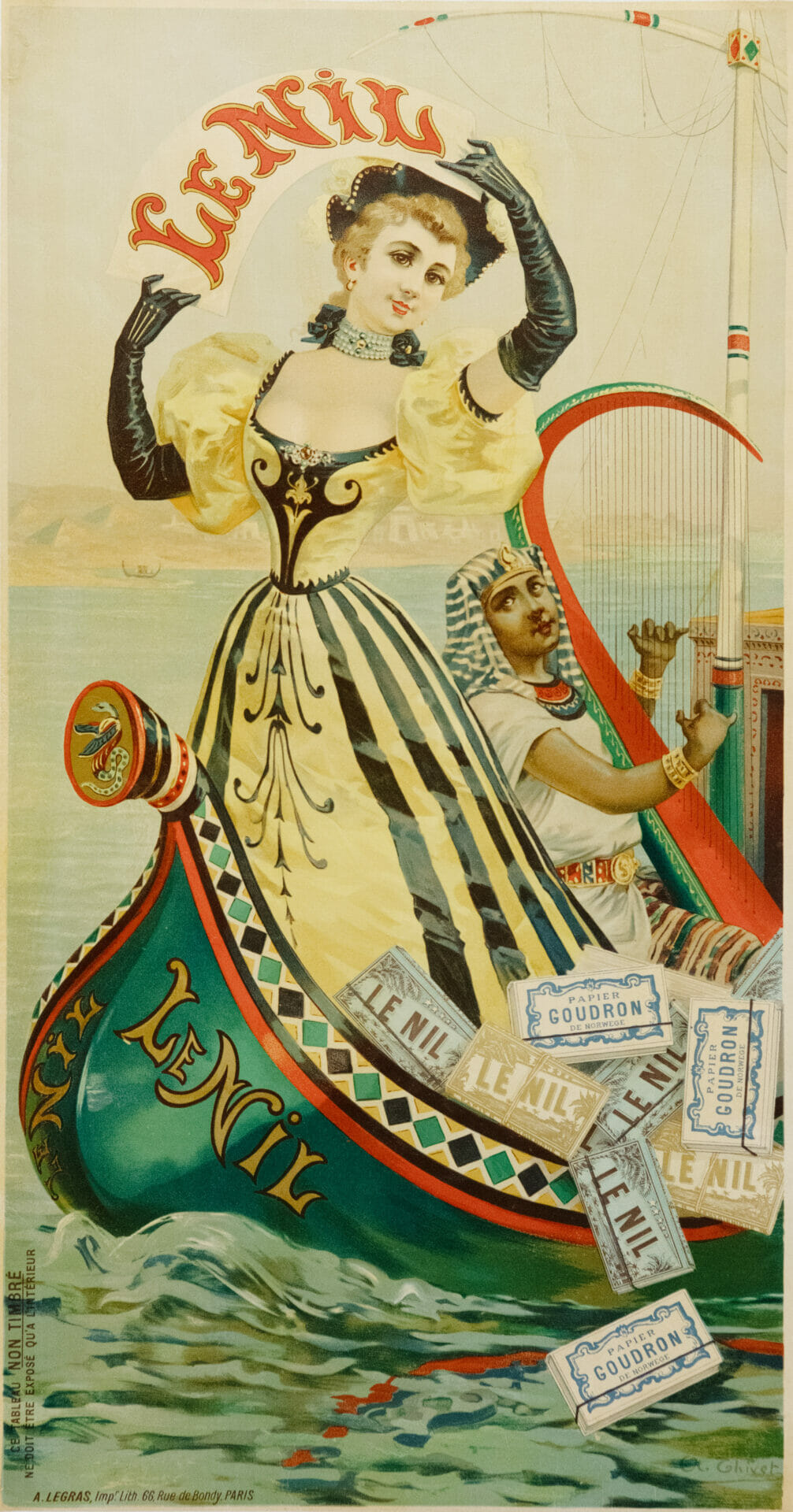 French Vintage Poster 'Le Nil' Tobacco Store by Caviet, 1890's