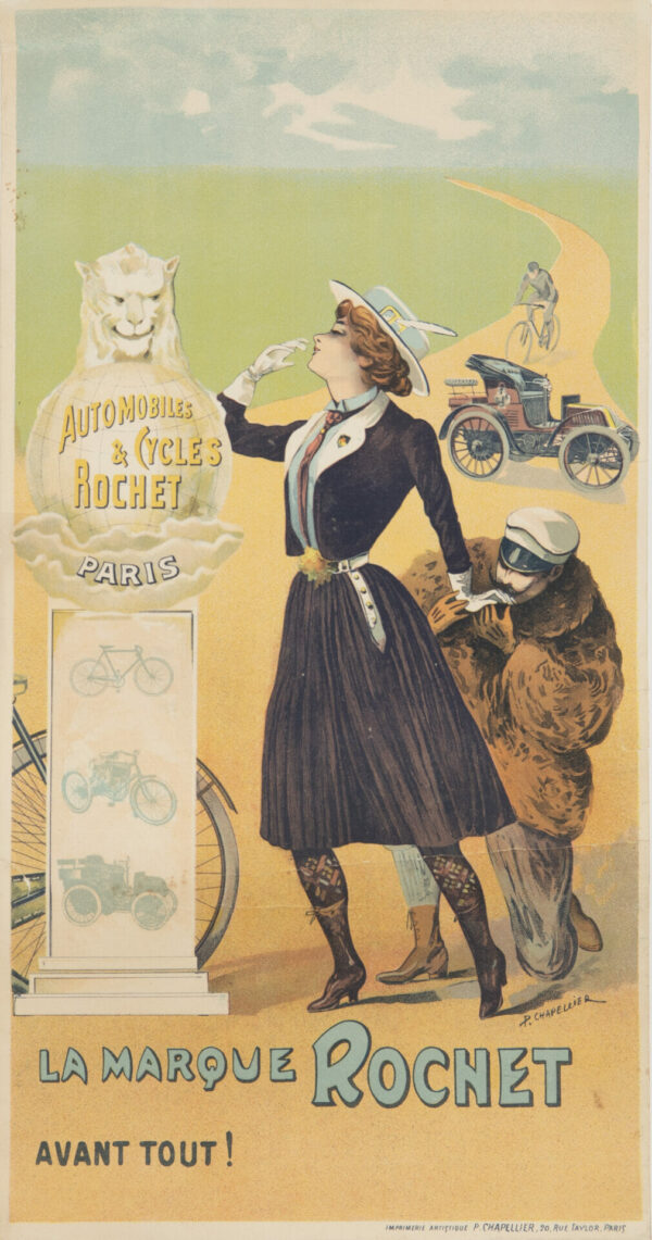 French Cycles Advertising Poster ‘Marque Rochet’ by Phillippe Chapellier, 1890’s