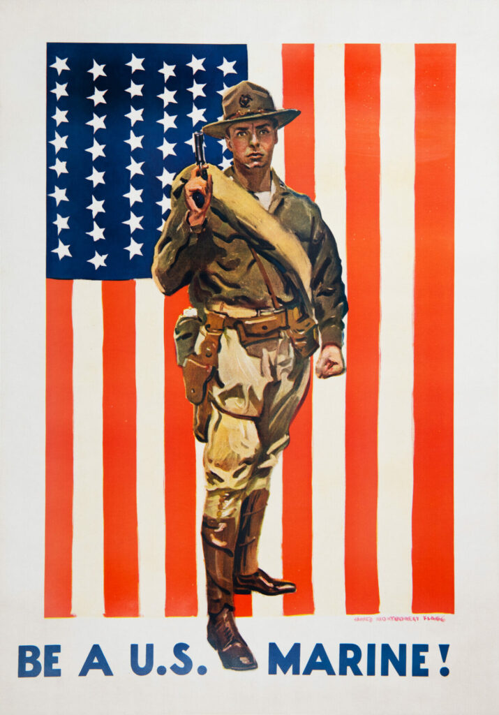 American Vintage Poster Be A U S Marine By Flegg 1918 Vintage american-vintage-poster-be-a-u-s-marine-by-flegg-1918-vintage