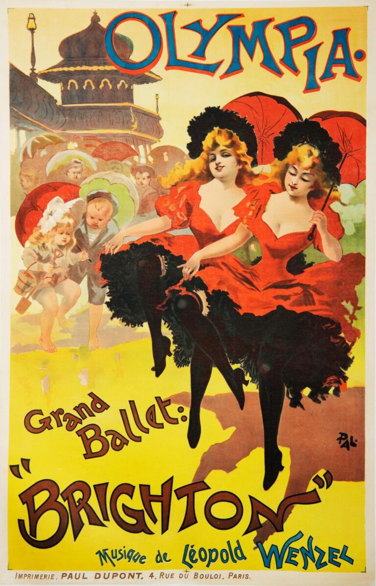 French Vintage Ballet Poster ‘Brighton at the Olympia’ by Pal, 1894