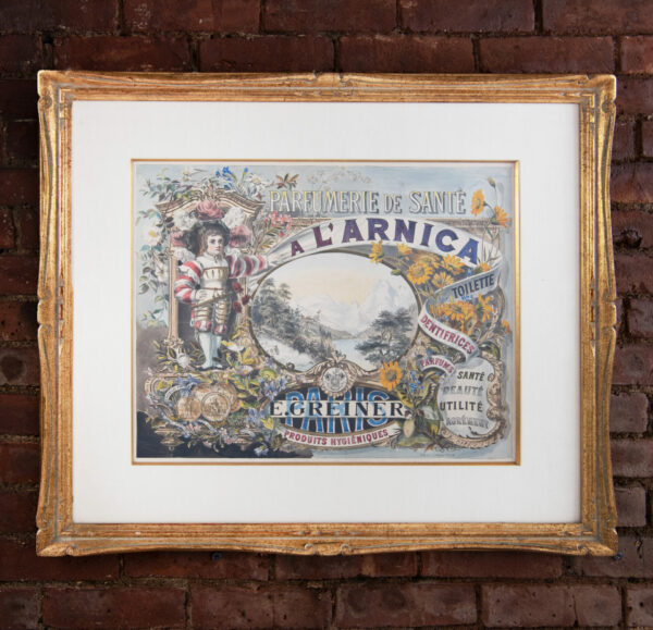 Swiss Vintage Advertising Poster ‘ L’Arnica – Maquette’ by Burger/Hofer, 1892 (Framed As Is)