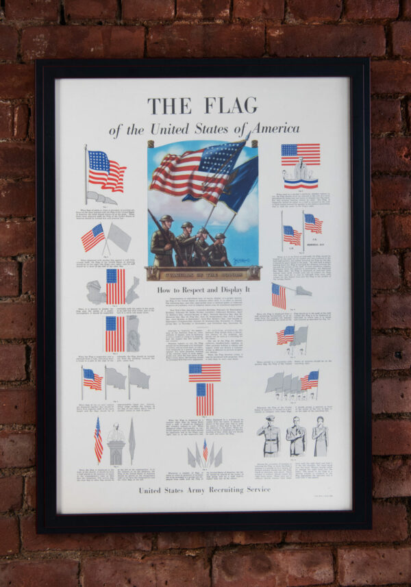 American Vintage Advertising Poster ‘The Flag’ by Woodburn, 1941 (Framed As Is)