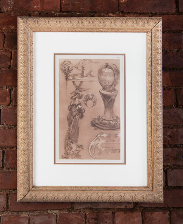 French Vintage Advertising Poster ‘Documents Decoratifs’ by Mucha, 1902