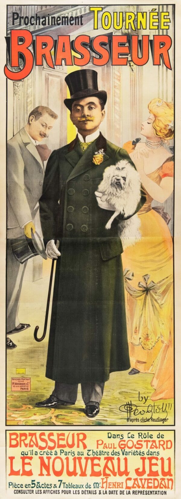 French Vintage Advertising Poster ‘Brasseur’ by Blott, 1898