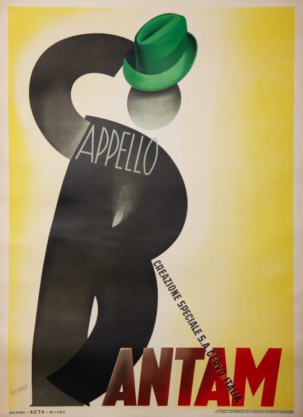 Vintage Italian Fashion Poster ‘Bantam’ by Boccasile, 1938