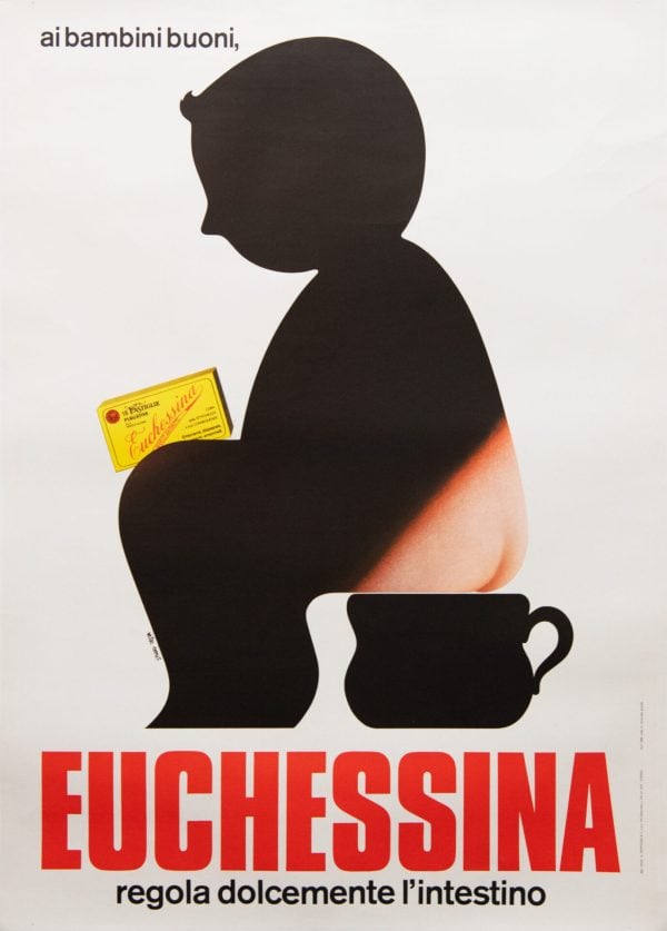 Vintage Italian Advertising Poster ‘Euchessina’ by Testa, 1960’s
