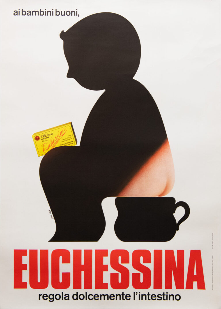 Vintage Italian Advertising Poster ‘Euchessina’ by Testa, 1960’s