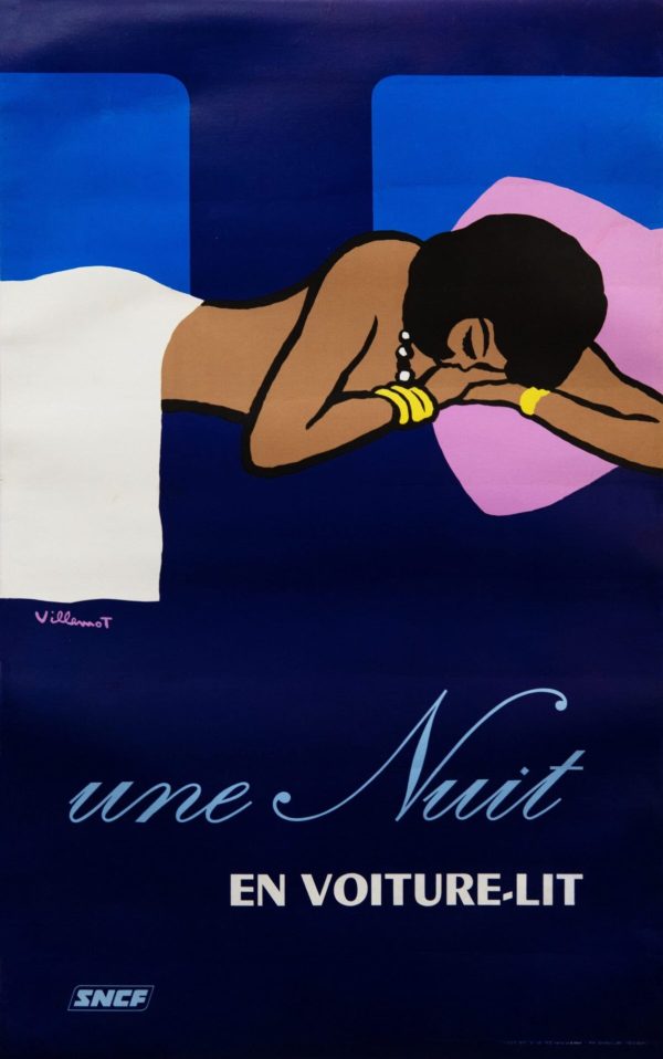 French Advertising Poster ‘Une Nuit’ by Villemot, 1973