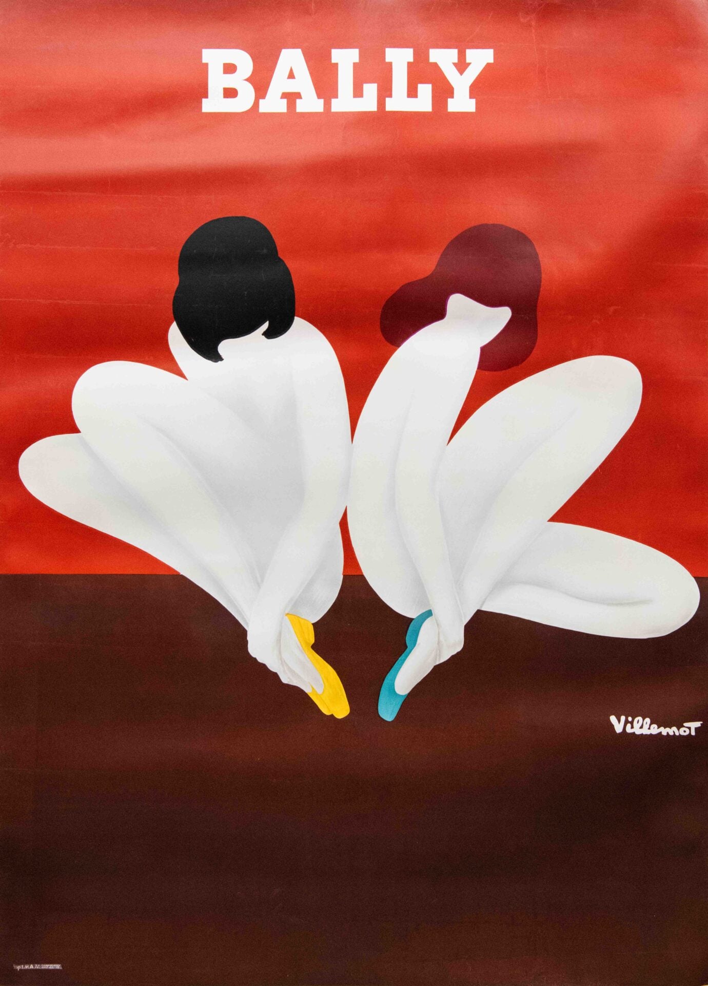 French Vintage Advertising Poster "Bally Lotus" by Villemot, 1973