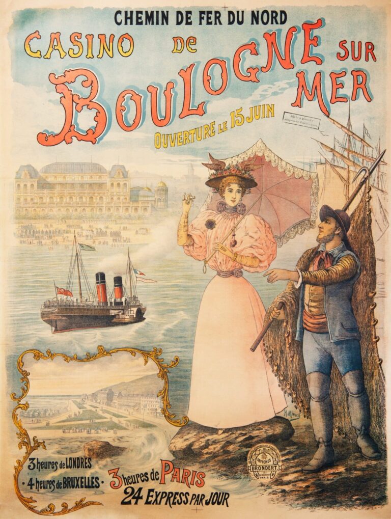 French Advertising Poster “Boulogne Sur Mer” by H. Minich, 1890’s