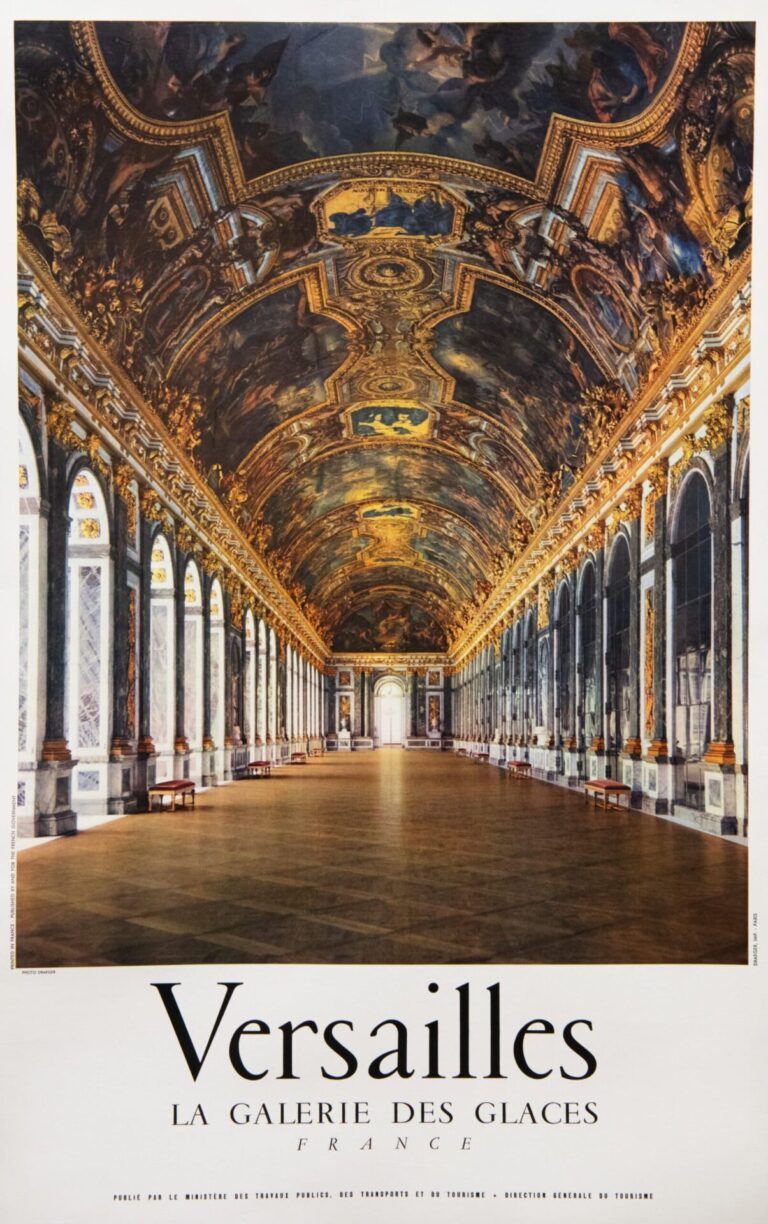 French Vintage Advertising Poster ‘Versailles | Gallirie Des Glaces’ 1950’s