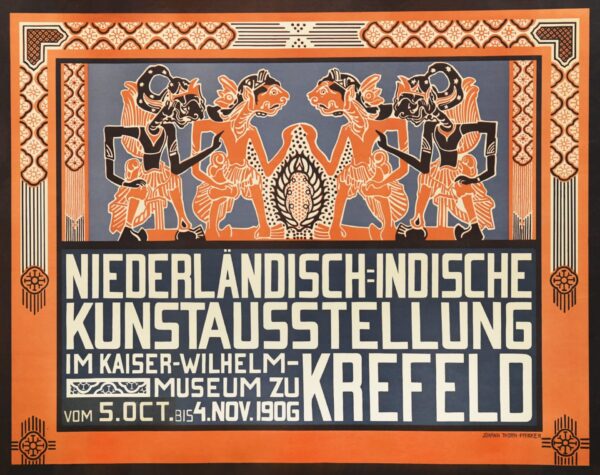 German Vintage Poster “Niederlandisch-Indische Kunstausstellung” by John Thorn Prikker, 1906