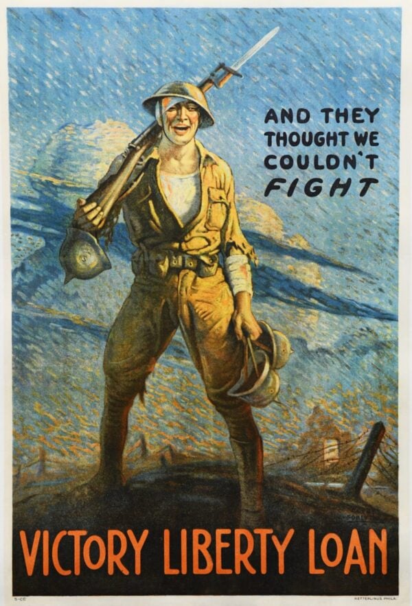 American Vintage Poster “And They Thought We Couldn’t Fight” by Vic Forsythe, 1919