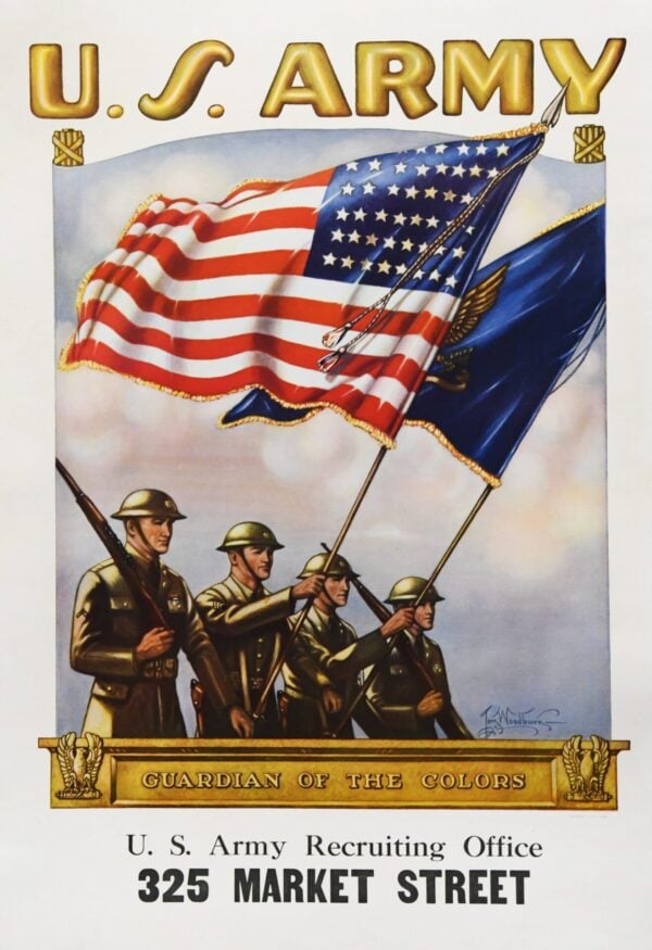 American Vintage Poster “U.S. Army | Guardian of the Colors” by Tom Woodburn, 1940