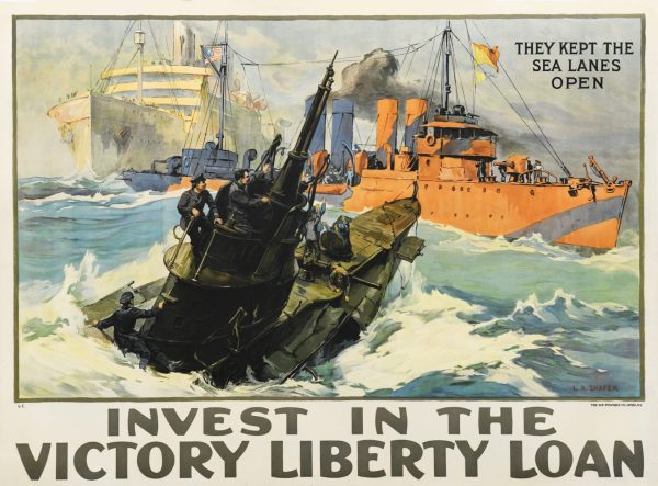 American Vintage Poster “They Kept the Sea Lanes Open” by Leon Alaric Shafer, 1918