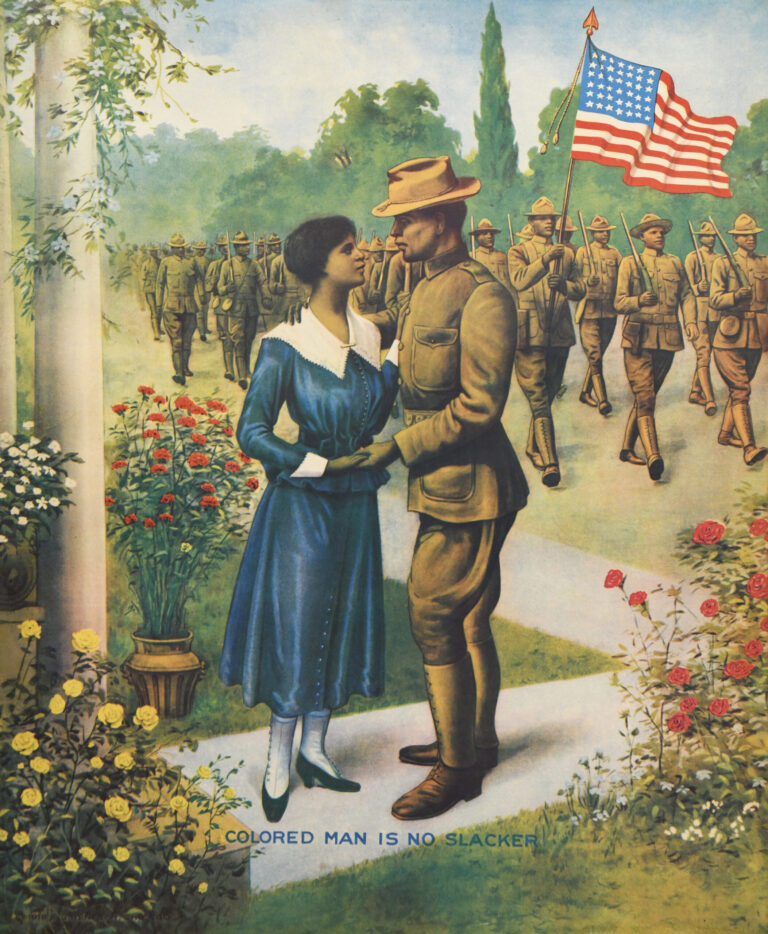 World War I Advertising Poster ‘Colored Man is No Slacker’ circa 1918