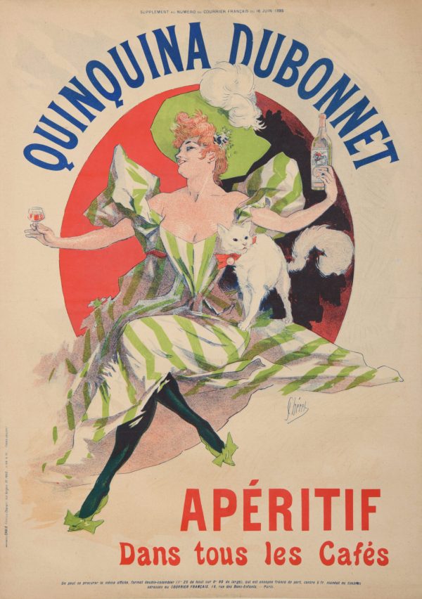French Vintage Advertising Poster ‘Quinquina Dubonnet’ by Jules Cheret, 1895