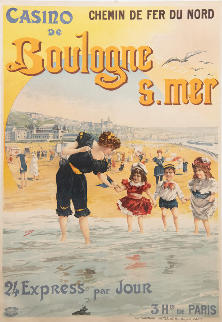 French Vintage Travel Poster ‘Boulogne S. Mer’ By H. Grey, c.1890’s