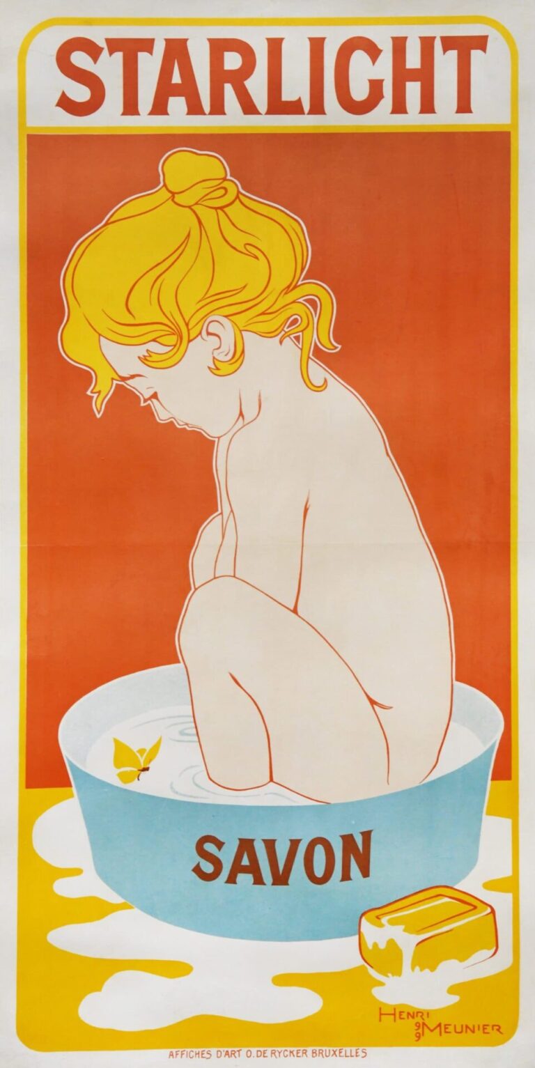 French Vintage Advertising Poster ‘Starlight Savon(Soap)’ by H. Meunier, 1899