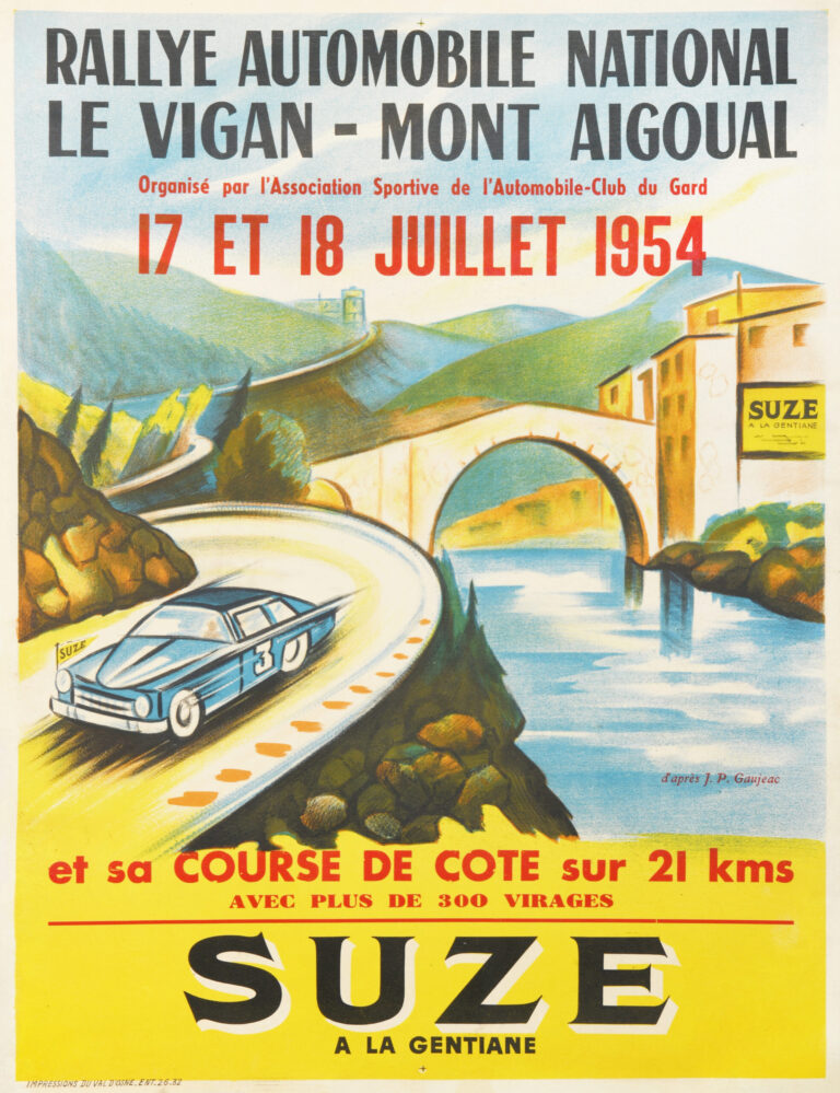 French Vintage Advertising Poster for Racing ‘Suze” by J.P Gaujeac