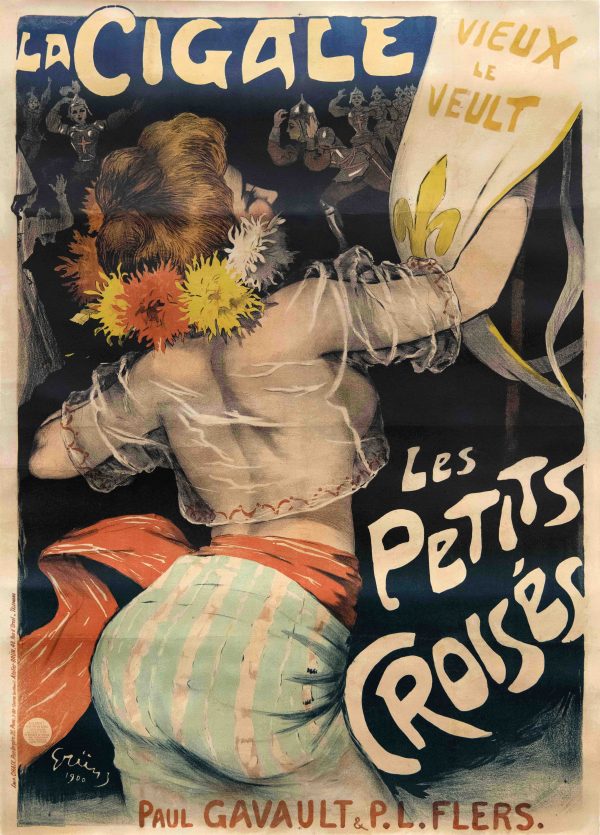 French Vintage Theater Poster ‘Cigale | Les Petits Croises’ by Jules Alexandre Grun