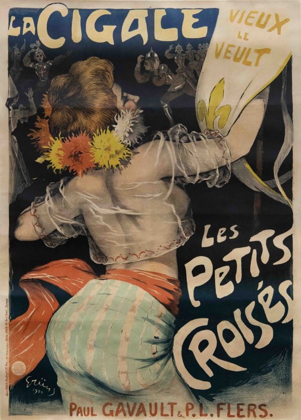 French Vintage Theater Poster ‘Cigale | Les Petits Croises’ by Jules Alexandre Grun