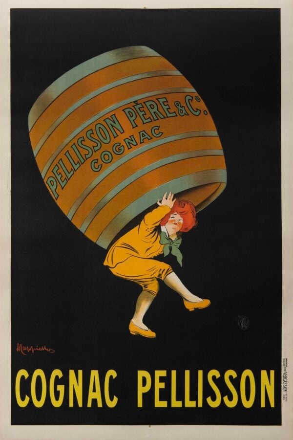 French Vintage Liquor Poster ‘ Cognac Pellisson’ By Leonetto Cappiello 1920s