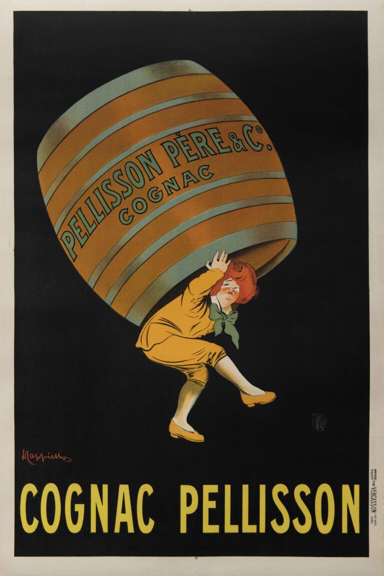 French Vintage Liquor Poster ‘ Cognac Pellisson’ By Leonetto Cappiello 1920s