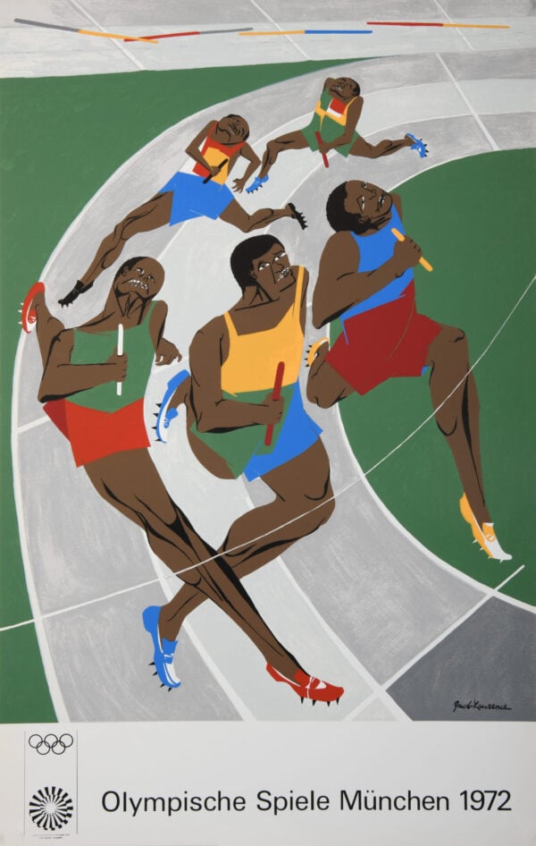 American Poster by Jacob Lawrence for Olympische (Olympics) in Munich, 1972