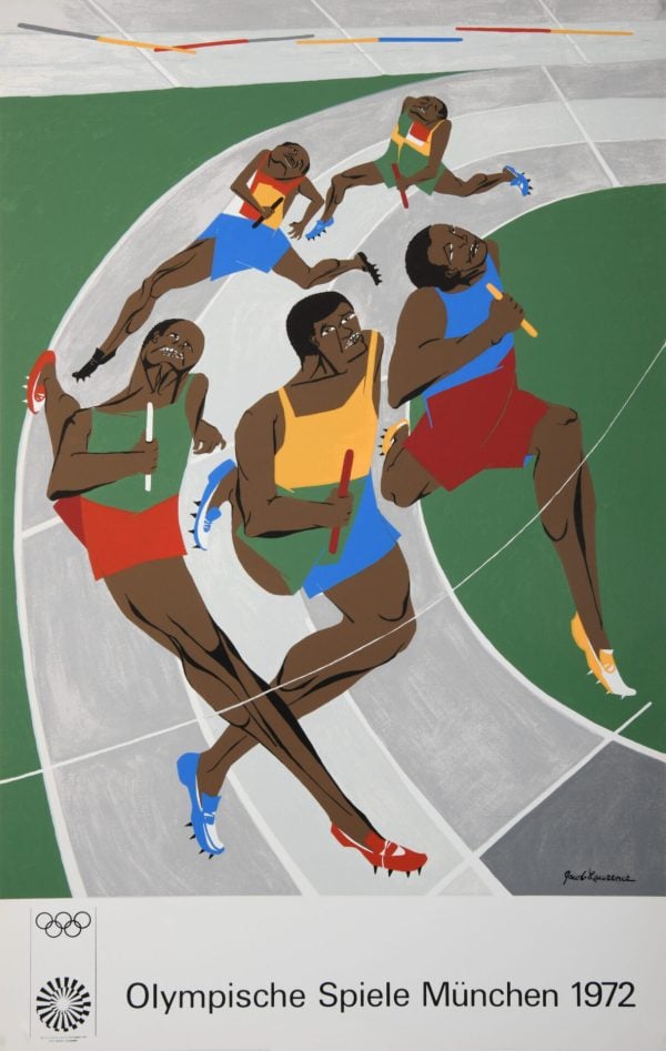 American Poster by Jacob Lawrence for Olympische (Olympics) in Munich, 1972