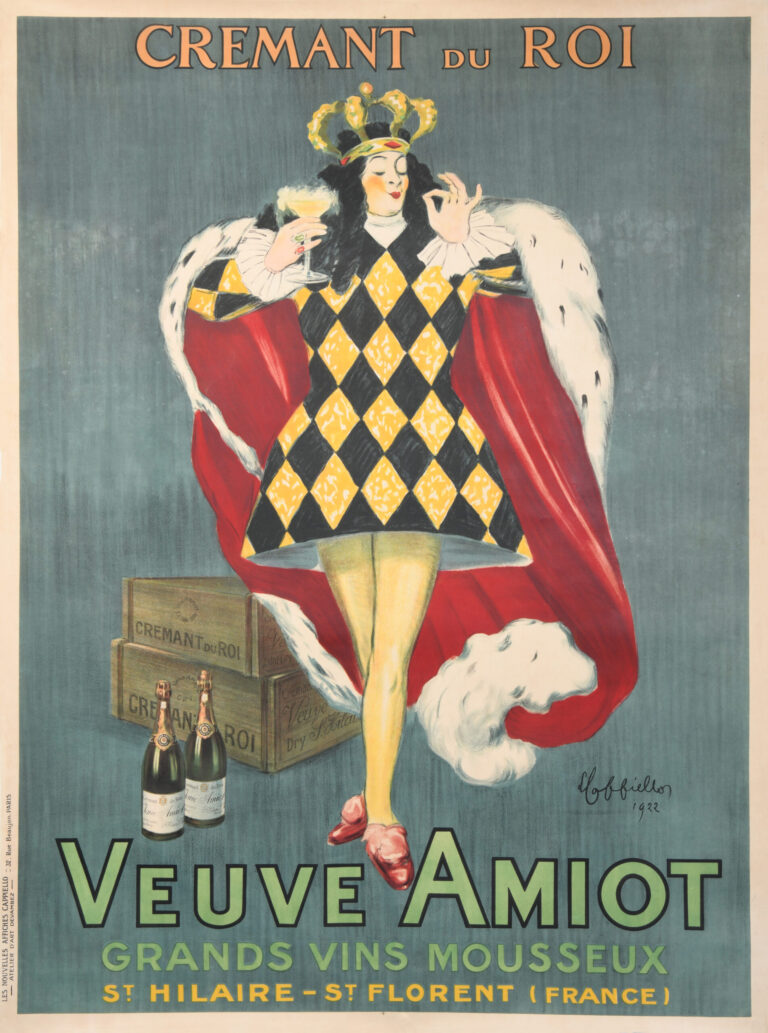 French Vintage Sparkling Wine Poster ‘Cremant Du Roi – Veuve Amiot’ By Leonetto Cappiello, 1922