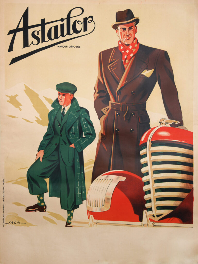 Vintage French Men Clothing Poster ‘Astailor’ By Jack, 1930’s