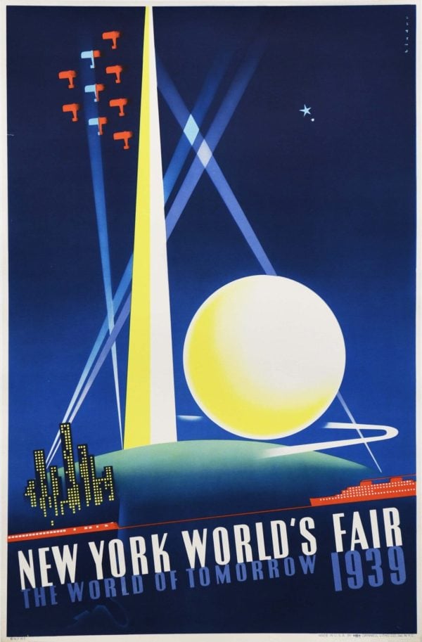 Vintage Advertising Poster ‘New York World’s Fair’ by Binder, 1939