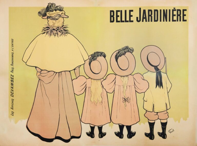 French Vintage Advertising Poster ‘Belle Jardiniere’ by Fernel, 1890’s