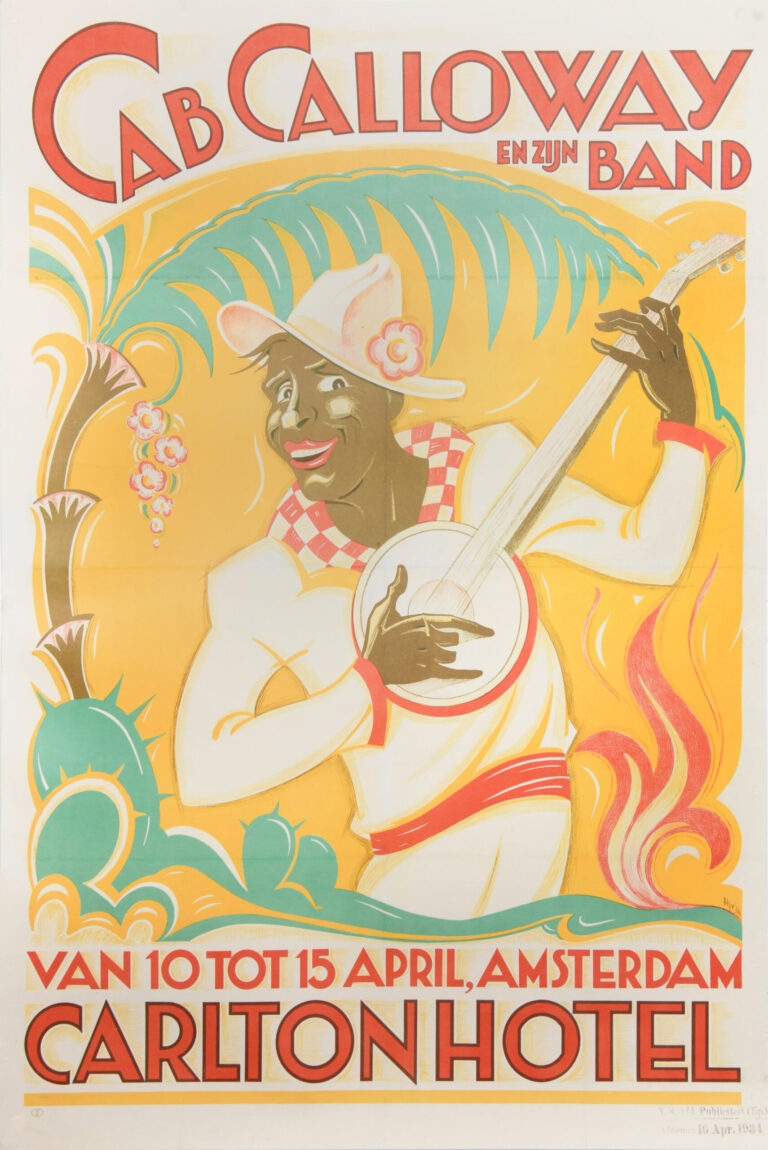 Vintage Dutch Music Poster ‘Cab Calloway’ By A.J.V, 1934