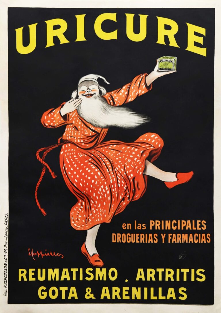 French Vintage Advertising Poster ‘Uricure’ by Cappiello, 1910