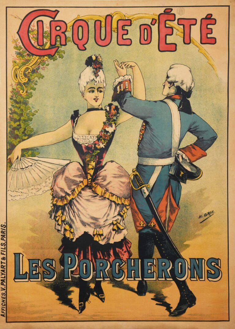Vintage French Cirus Advertising Poster ‘Cirque D’ete | Les Porcherons’ by H. Gray, 1886
